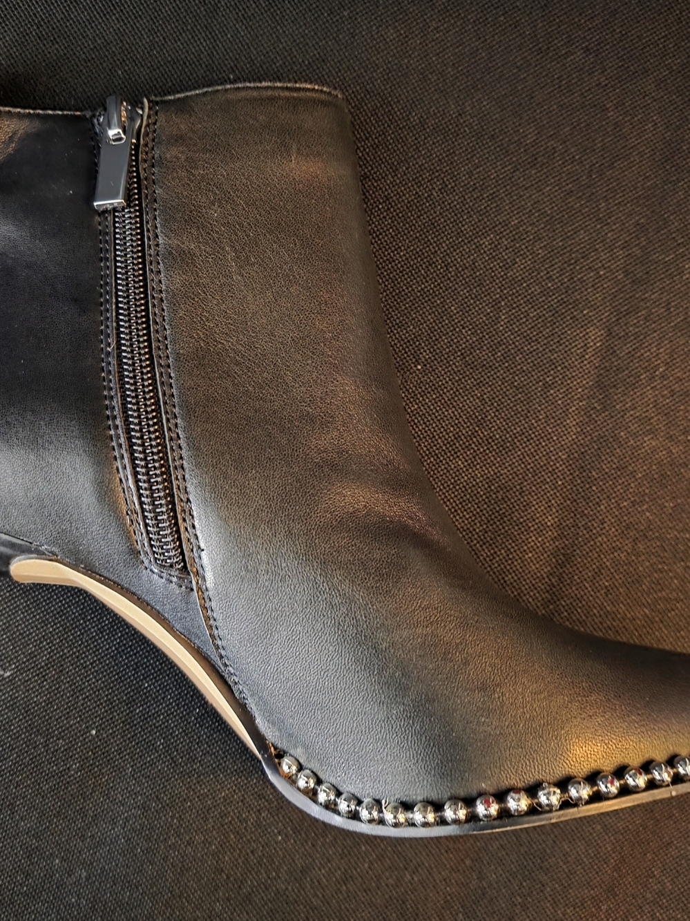 BCBGeneration Black Studded Pointed Toe Ankle Boots - Picture 4 of 8